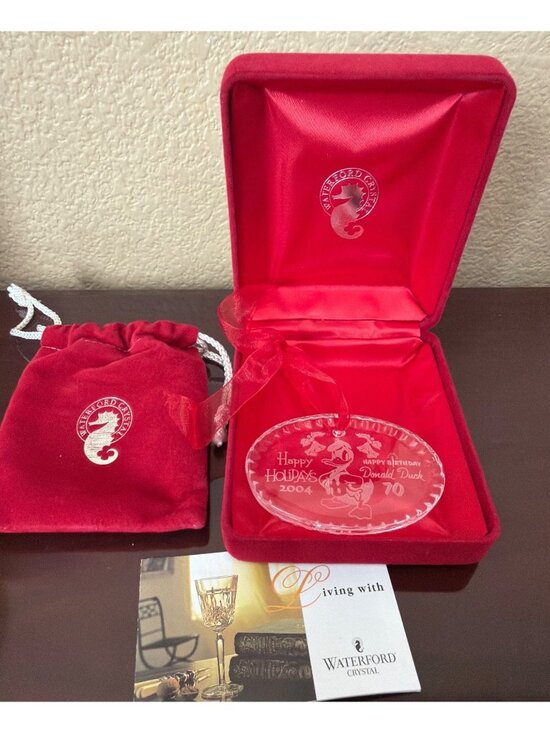 Waterford Other - 2004 Waterford Crystal Donald Duck 70th Birthday Ornament w/ Box & Pouch